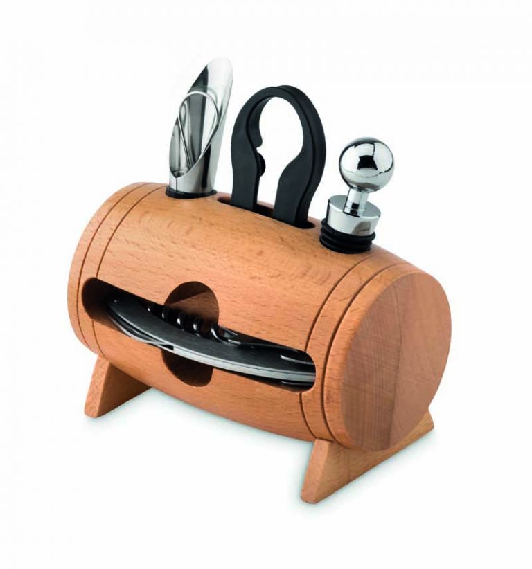 Set Vino a Forma di Botte 13x8x14 cm